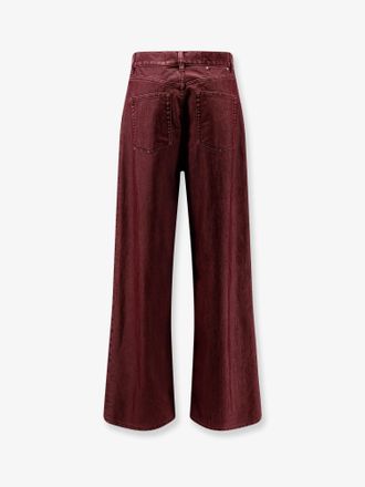 Golden Goose Womens Melody Boyfriend Fit Trousers Red Cotton