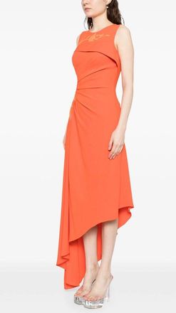 Saiid Kobeisy Crepe, High-Low Dress With Matching Embroidery