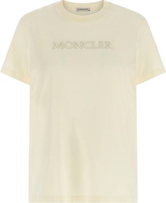 Moncler Ivory Logo Embroidery T-shirt