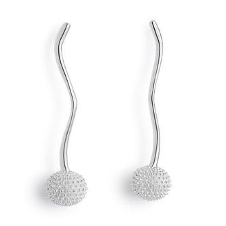 Toolally Pom Pom Drop Earrings in Sterling Silver at Nordstrom, Size Large