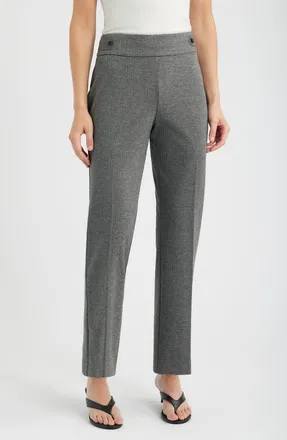 Anne Klein Side Tab Pull On Trousers in Anne Black/grey at Nordstrom, Size X-Large