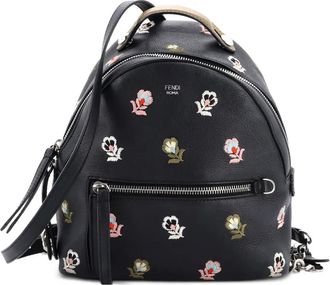 Fendi By The Way Embroidered Leather Mini backpack - Zwart