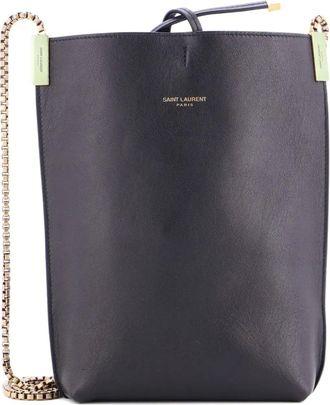 Saint Laurent Suzanne leren kleine crossbodytas - Zwart