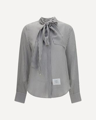 Thom Browne Striped silk Shirt with removable collar Female 40