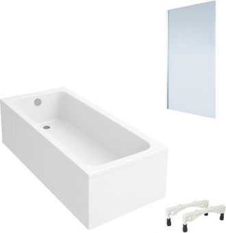 Villeroy & Boch Ba&ntilde;era Recta Villeroy & Boch Architectura Con Patas Acr&iacute;lica 170 X 70 Cm + Mampara De Ba&ntilde;era Izquierda Aurys Mist 1 Cromada