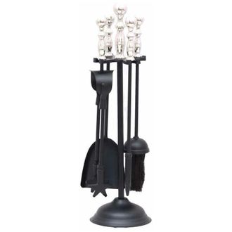 Hill Interiors Hill Interiors - Chrome Handled Dutchess Companion Set - Metal - L13 x W13 x H48 cm - Black/Silver