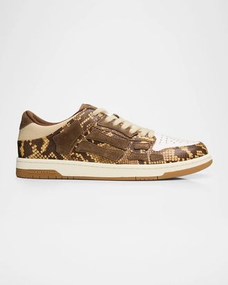 Amiri Python-Printed Leather Low-Top Sneakers