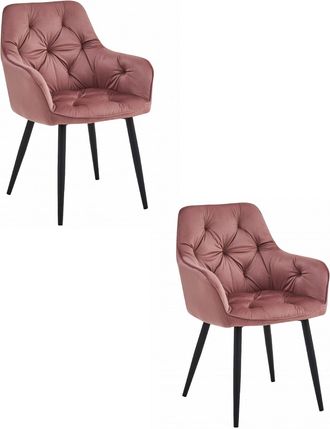 OEM Silla York - Terciopelo Rosa / Patas Negras X 2