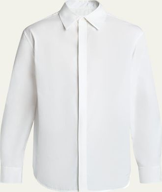 Jil Sander Mens Concealed-Placket Cotton Sport Shirt