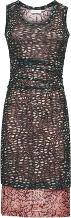 Dries Van Noten Kleedjes, Dames, Veelkleurig, M, Groene Asymmetrische Midi Jurk