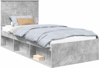 vidaXL Bed Frame Concerte Grey 90 x 190 cm Solid Pine Wood vidaXL