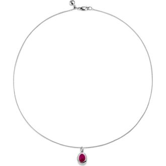 Monica Vinader Birthstone Locket Necklace in Sterling Silver /Pink Quartz at Nordstrom