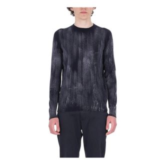 Avant Toi Tonal Effect Round Neck Reversible Pullover - male - Avant Toi - Round-neck Knitwear - Blue - M - Knitwear