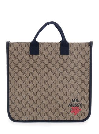 Gucci Boys Handbag Beige Leather Trim Polyurethane Shoulder Bags