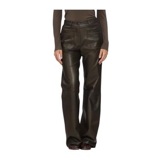 Ibana Pandy Leren Broek - Dames - Broeken - Bruin - Maat: XL Leer