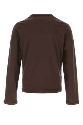 Prada Mens Brown Cotton T-Shirt Cacao Exterior