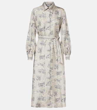 Max Mara Carbone printed silk midi dress