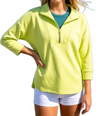 Tribal Techno Lux Quarter Zip Polo In Apple