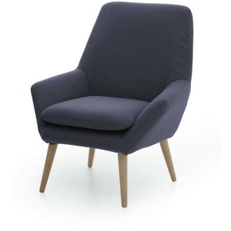 Dmora Talamo Italia - Poltrona Anido, Poltrona di design da salotto, 100% Made in Italy, Poltroncina relax in tessuto imbottito, Cm 80x70h95, Blu