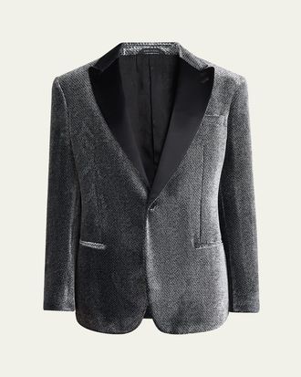 Giorgio Armani Mens Velvet-Effect Peak Lapel Dinner Jacket