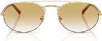 Emporio Armani 57mm Gradient Pilot Sunglasses in Matte Pale Gold /Clear Yellow at Nordstrom