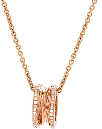Bulgari B. Zero1 Open Design Legend Zaha Hadid Pendant Necklace 18K Rose Gold with Diamonds