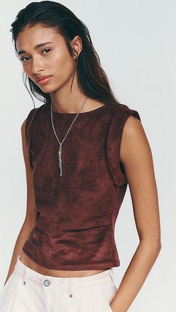 Pilcro Kendall Faux Suede Sleeveless Top