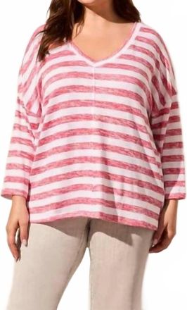 Tribal Patterned Two-Way Dolman Top In Bayberry