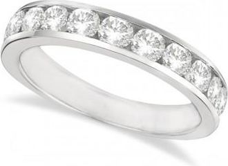 Allurez Channel-Set Round Diamond Ring Band 14k White Gold (1.25ct)