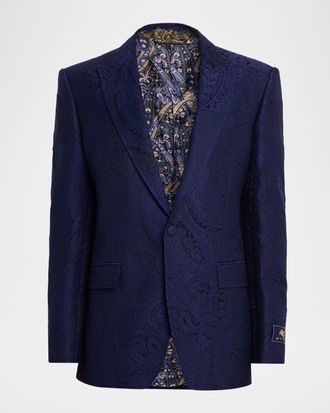Etro Men & apos;s Paisley Jacquard Single-Button Sport Coat