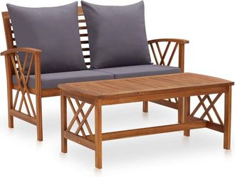 vidaXL Muebles De Jard&iacute;n 2 Piezas Con Cojines Madera Maciza De Acacia Vidaxl