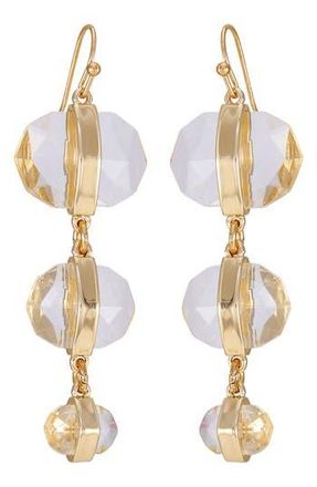 Vince Camuto Clearly Disco Crystal Triple Drop Earrings in Gold Tone at Nordstrom Rack