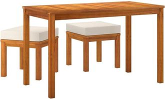 vidaXL Vidaxl - Set de comedor para jardín 3 piezas con cojines madera acacia