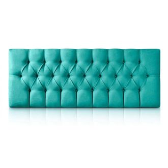 Colch&oacute;n Morfeo Cabecero de madera tapizado turquesa 170x60 cm. Para cama de 160 cm