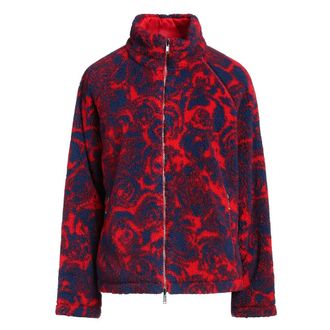 Burberry Mens Reversible Rose Red Fleece Jacket - Size X-Large
