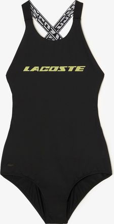 Lacoste Damesbadpak van Lacoste uit &eacute;&eacute;n stuk in zwart