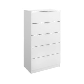 Dmora Dmora - Cajonera Cesar, C&oacute;moda Multiusos, C&oacute;moda De Dormitorio, Gabinete Con Cajones, 61x39 H110 Cm, Blanco