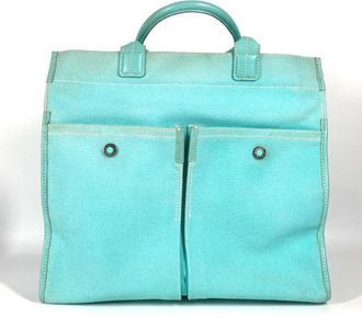 Tiffany & Co. Blue Canvas Handbag Shoulder Bag Tote Bag (Pre-Owned)