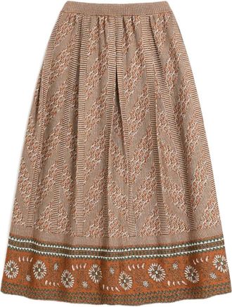Valentino Garavani jacquard-pattern midi skirt - Brown