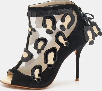 Sophia Webster Black Mesh And Suede Felice Booties