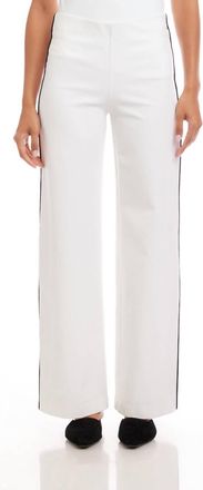 Karen Kane Contrast Piped Wide-Leg Pants In Off White