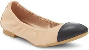 Stuart Weitzman Gabby Foldable Ballet Flat in Golden Beige/black at Nordstrom Rack, Size 5.5