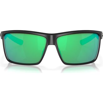 Costa Rinconcito 60mm Polarized Rectangular Sunglasses in Black Green at Nordstrom
