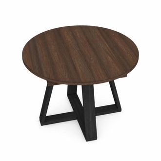 Skraut Home Mesa extensible efecto madera roble oscuro 103x103x73cm