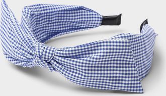 Simons Womens Gingham check bow headband