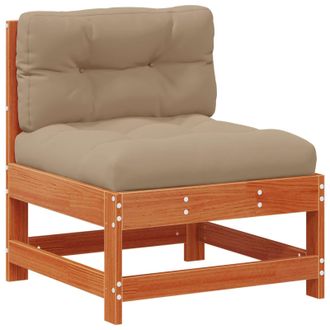 vidaXL Sof&aacute; Medio De Jard&iacute;n Madera De Pino Maciza Marr&oacute;n Cera Vidaxl