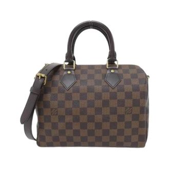 Louis Vuitton Pre-owned Damier Speedy Bandouliere Coated Canvas Boston Bag - Dames - Pre-owned - Bruin - Maat: ONE Size Taf