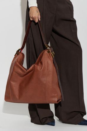 Diesel Leather Bag D-LINE HOBO L, Womens, Brown
