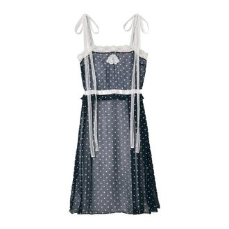 Marc Jacobs Ribbon Strap Chiffon Dress - Dames - Casual kleedjes - Blauw - M - Chiffon - Kleedjes