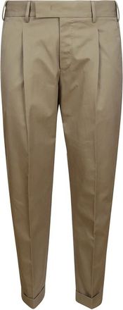 Pantaloni Torino Beige Katoenen Broek met Achterzakken - Heren - Chinos - Beige - L - Katoen - Broeken